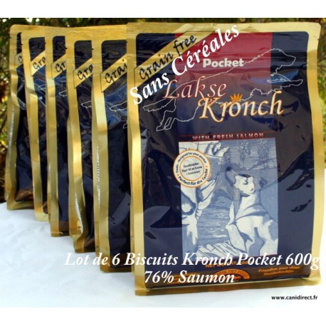 Biscuit Kronch Pocket 76% de saumon frais - lot de 6