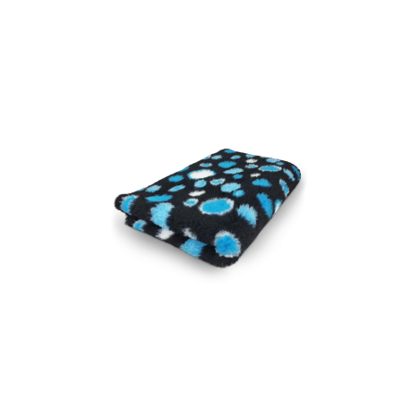 Tapis antidérapant Noir & Ronds Turquoise/Blanc