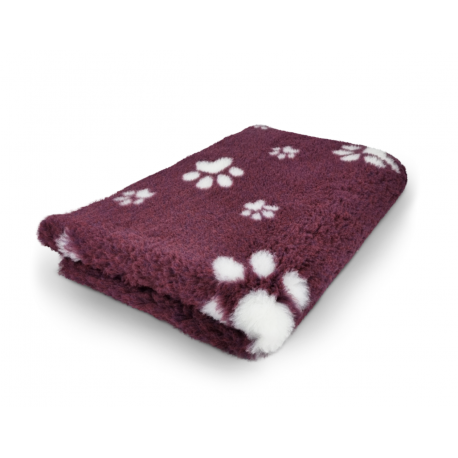 Tapis antidérapant Bordeaux/Pattes blanches